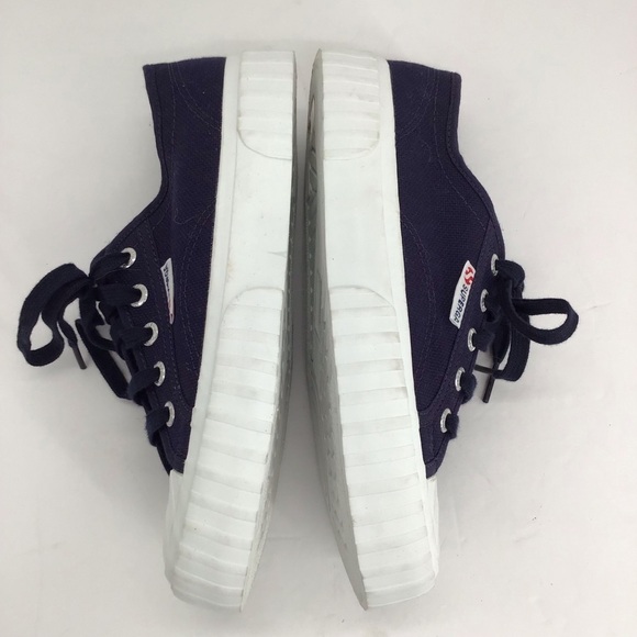 Superga COTU Classic Women’s Canvas Platform Sneaker Navy NWOT Size EU37- US 6.5 - Picture 7 of 11